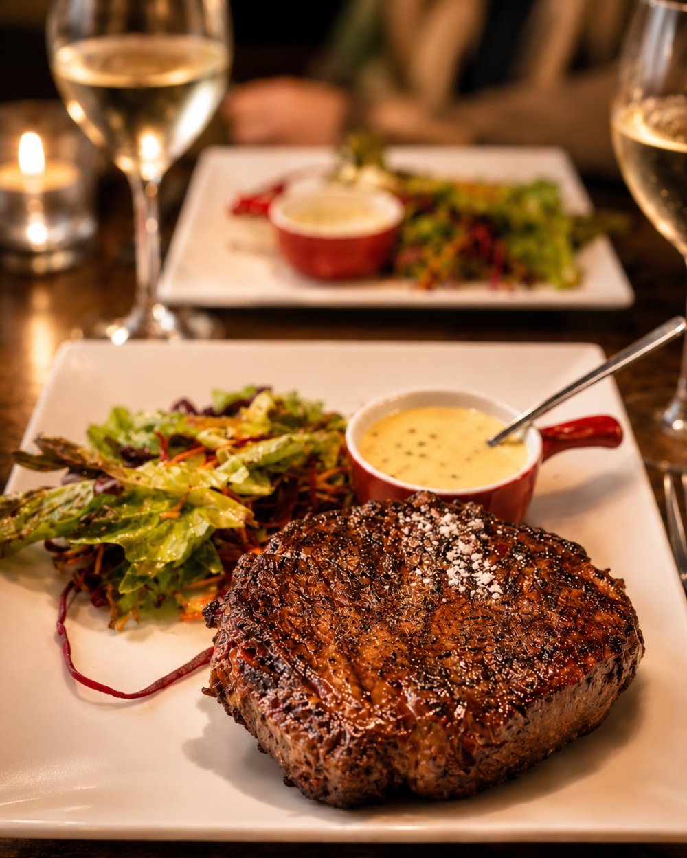 Une table dressée au restaurant L'Ham